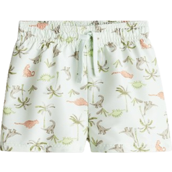 H&M Mønstrede Badeshorts - Lysegrøn/Leopard