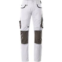 Mascot Lemberg Unique Trousers with Kneepad Pockets - White/Dark Anthracite