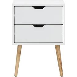 GFW Nyborg White Bedside Table 30x40cm 2pcs