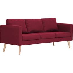 vidaXL Fabric Burgundy Sofa 168cm 7Stk. 3-Sitzer