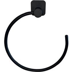 GoodHome Koros Matt Black Steel Wall-Mounted Towel Ring