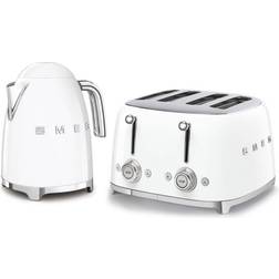 Smeg 50'S Style KLF03WHUK Kettle And 4-Slice Toaster