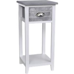vidaXL Nightstand with 1 Drawer Grey/White Bedside Table 30x30cm