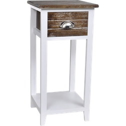 vidaXL Nightstand with 1 Drawer Brown/White Bedside Table 30x30cm