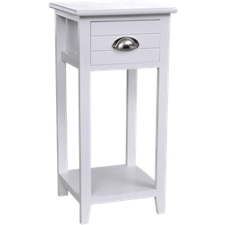 vidaXL Nightstand with 1 Drawer White Sängbord 30x30cm