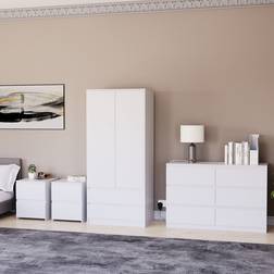 Vida Designs Denver 4 Piece Bedroom Set Drawer Wardrobe
