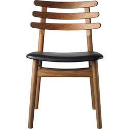 FDB Møbler J48 Natural Lacquered Smoked Oak/Black Leather Køkkenstol 78.5cm