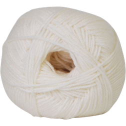 Hjertegarn Lana Cotton 212 Råhvid (Shade 100) 212m