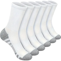 Temu Striped Mid Calf Socks 6-pack - White