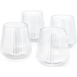 Olsen Home Plastik Glas Med Riller 4 Pak 9 x 9 x 9 cm Drikkeglas