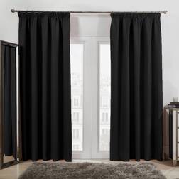 OHS Pencil Pleat Black 167.6x182.9cm
