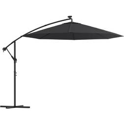 vidaXL Hanging Parasol with LED - Black 300cm
