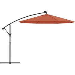 vidaXL Hanging Parasol with LED - Terracotta 300cm