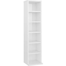 vidaXL CD Cabinet High Gloss White Book Shelf 88cm