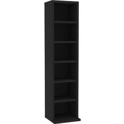 vidaXL CD Cabinet Black Book Shelf 88cm