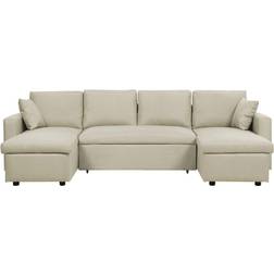 Beliani Sommen Beige Sofa 287cm 5 Seater