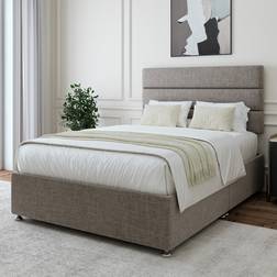 Bedmaster King Size Slate Linen Divan Base Grey Continental Bed