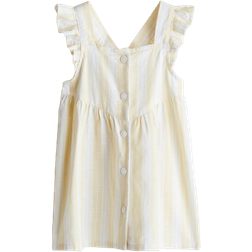 H&M Baumwollkleid Mit Volants - Gelb/Gestreift (1123540009)