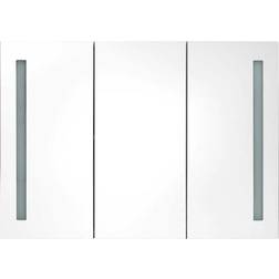 vidaXL LED Bathroom Mirror Cabinet 35 x 5.5 x 24.4 in