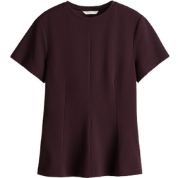 H&M Defined-Waist Top - Burgundy