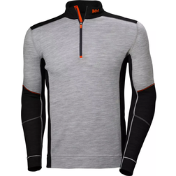 Helly Hansen Lifa Base Layer Merino Half Zip - Grey Melange/Black