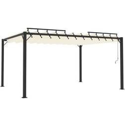 vidaXL Pavilion with Slatted Roof - Cream 3x4 m