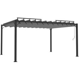vidaXL Pavilion with Slatted Roof - Anthracite 3x4 m
