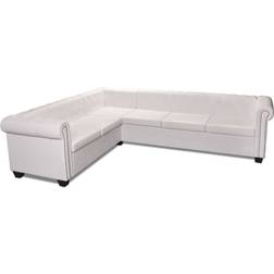 vidaXL Chesterfield White Soffa 260cm 6-sits