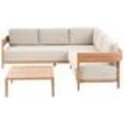 Beliani Modern 3 Piece Outdoor Corner Beige Modular Sofa
