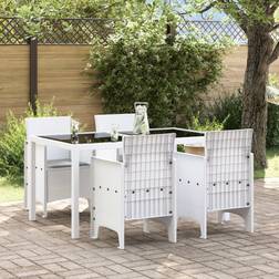 vidaXL Garden Chairs with Cushions 4 pcs White Poly Rattan