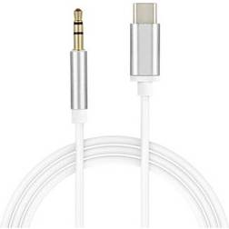 MTP Products USB Typ-C Till 3.5mm Ljudkabel 1m Silver