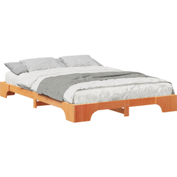 vidaXL Gulv Seng Ramme Med Opbevaring Brun 140 x 210 cm Rammeseng