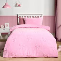 OHS Tufted Teddy Fleece Set Single Duvet Cover Pink