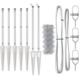 vidaXL Stängselstolpe Set Silver Large Galvaniserat Stål