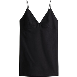 H&M Linen-Blend Beach Dress - Black