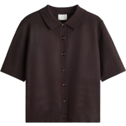 H&M Cardigan With Collar - Dark Brown