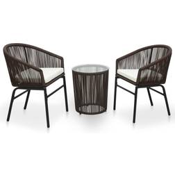 vidaXL 48139 - Brown Caféset, 1 Bord inkl. 2 Stolar