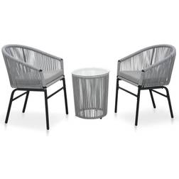 vidaXL 48140 - Grey Cafésæt, 1 borde inkl. 2 stole