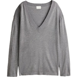 H&M V-Neck Jumper - Gray Melange