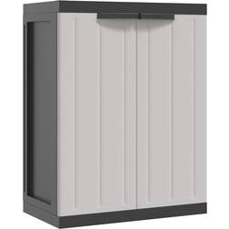 vidaXL grey and Terrace Patio Garden Tool Cupboard Storage Cabinet 65x85cm