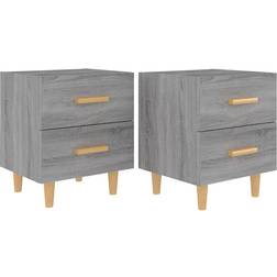 vidaXL 817288 Sonoma Grey Bedside Table 35x40cm 2pcs