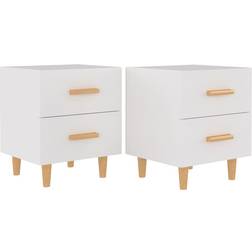 vidaXL 811971 White Nattbord 35x40cm 2st