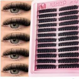 Shein Cluster Lashes DIY Eyelash Extensions C D Curl Long Individual - Faux Mink