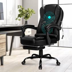 ELFORDSON Massage Executive Black Office Chair 112cm