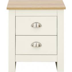 GFW Lancaster 2 Drawer Cream Bedside Table 39.5x45cm