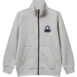 United Colors of Benetton Pure Cotton Sweatshirt with Zipper - Light Gray (3J68C501B_501)