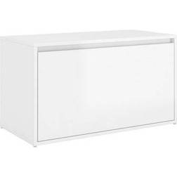 vidaXL Hall High Gloss White Storage Bench 80x45cm