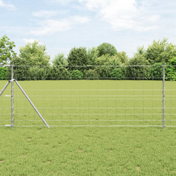 vidaXL Field Fence 1x50 M Galvanized Steel 100cm H x 2500cm W