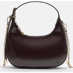 Stradivarius Moon Shoulder Bag With Chain - Brown