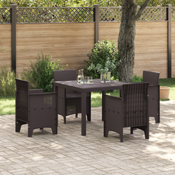 vidaXL Garden Table Brown 100x100x73 cm Poly Rattan